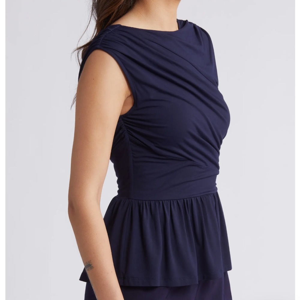 Sophie Rue Leona Asymmetric Back Peplum Top Size Small